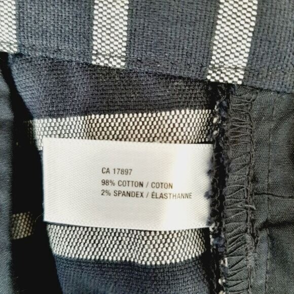 GAP Slim Crop Cropped Stripe Pants Navy Blue Sz 10 - Picture 9 of 9